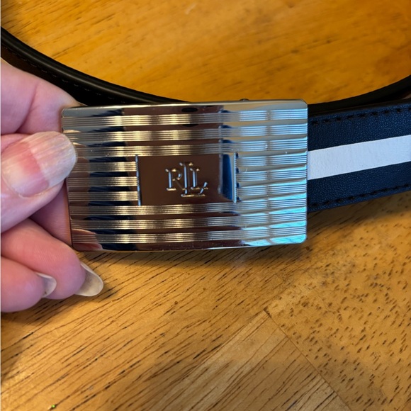 Ralph Lauren Accessories - NWOT Lauren Ralph Lauren Black and White Belt with Silver Buckle Size S